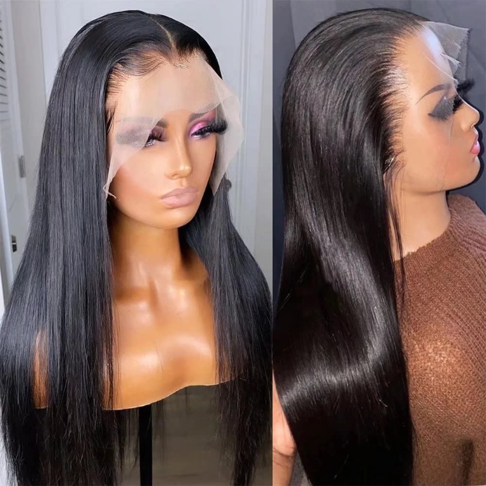 Silk Straight Pre Bleached Knots Lace Front Wigs 13x4 Lace Wigs Human Hair 50% OFF