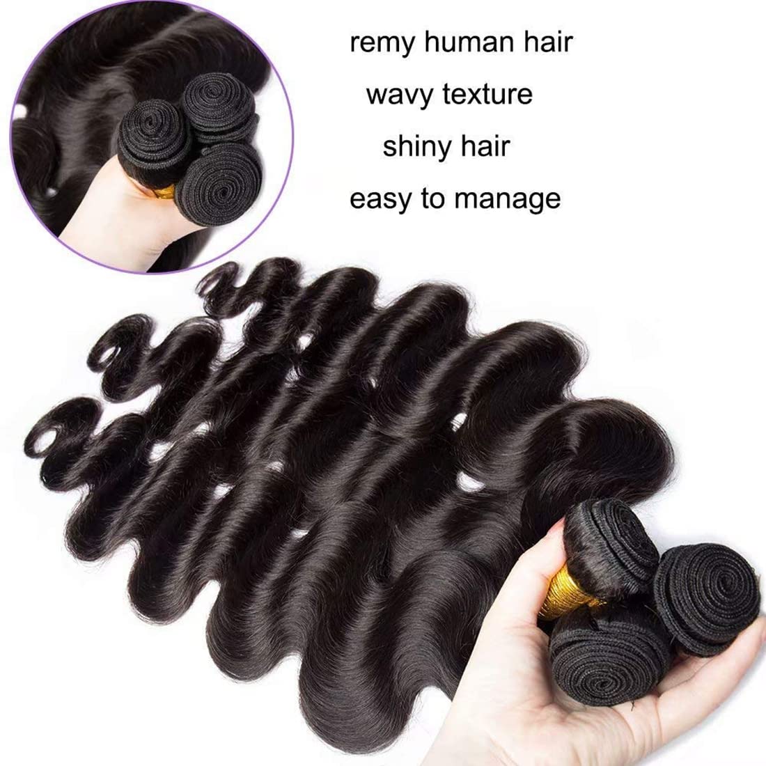 Brazilian Body Wave Hair 3 Bundles Human Hair Weave
