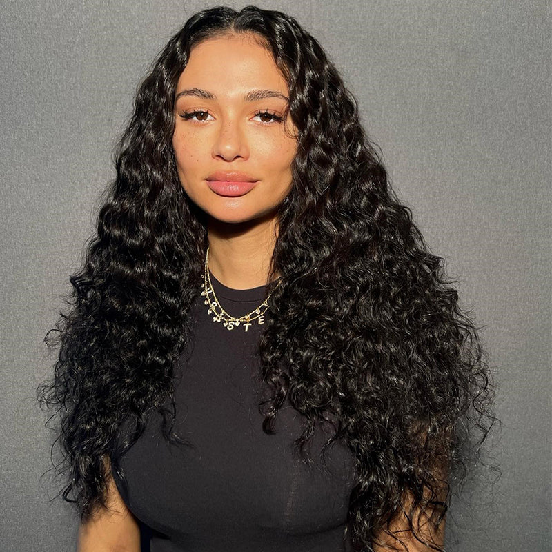 MINICE 13x4 HD Lace Pre-Bleached Invisible Knot Water Wave Human Hair Wigs