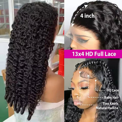 Burmese Curly 13X4/13X6 Lace Frontal Wigs with Spriral Curls HD Transparent Human Hair