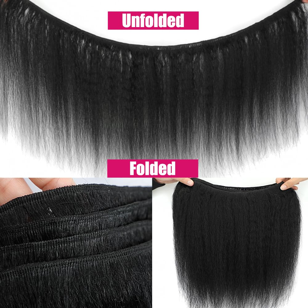 Kinky Straight Bundles 12A 100% Unprocessed Virgin Human Hair 3 Bundles