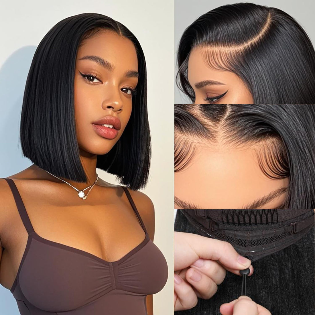 Minice Put On and Go Glueless Bob Wig 13x4 Pre Everything/ 7×5 Bleached Knots Pre-Cut Lace Wig Human Hair