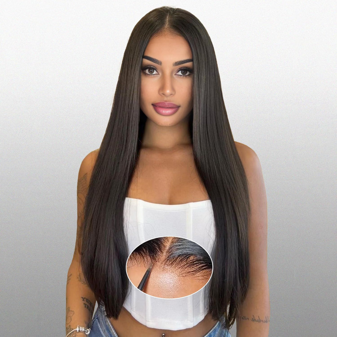 Wear and Go Glueless Silky Straight Wig Human Hair 6X6 Pre Cut Lace Wigs with Baby Hair Pre Plucked