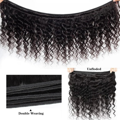 Loose Deep Wave Human Hair 3 Bundles Natural Black Color 100% Unprocessed Brazilian Virgin Hair