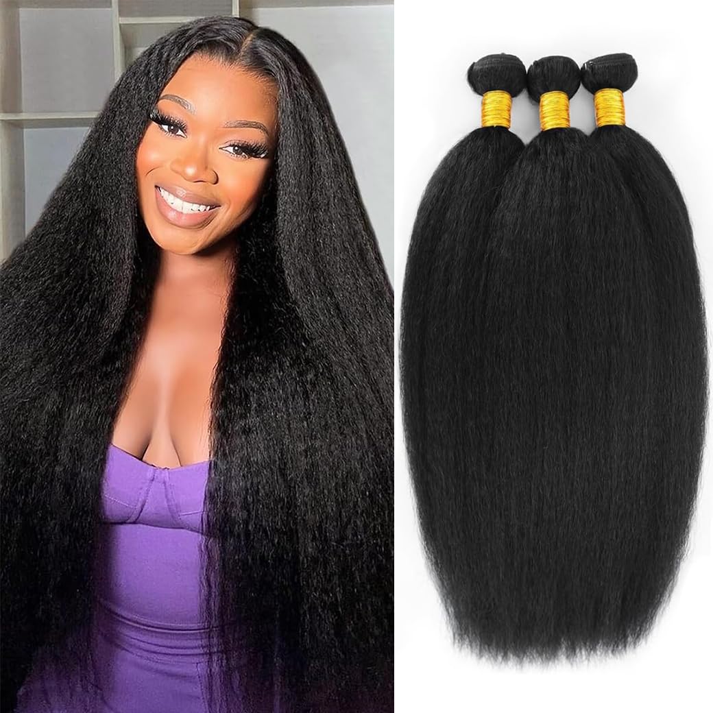 Kinky Straight Bundles 12A 100% Unprocessed Virgin Human Hair 3 Bundles