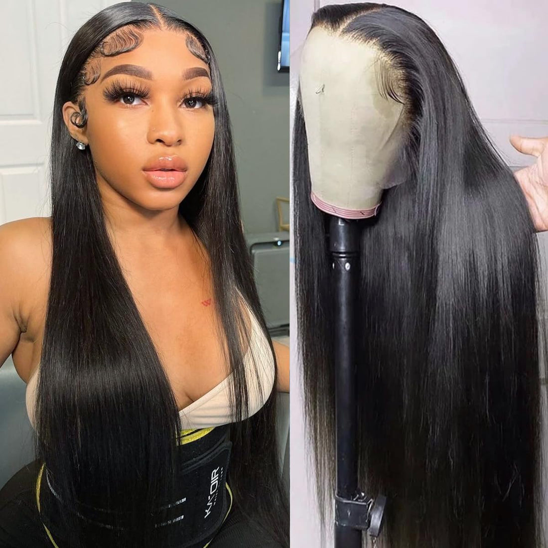 Silk Straight Pre Bleached Knots Lace Front Wigs 13x4 Lace Wigs Human Hair 50% OFF