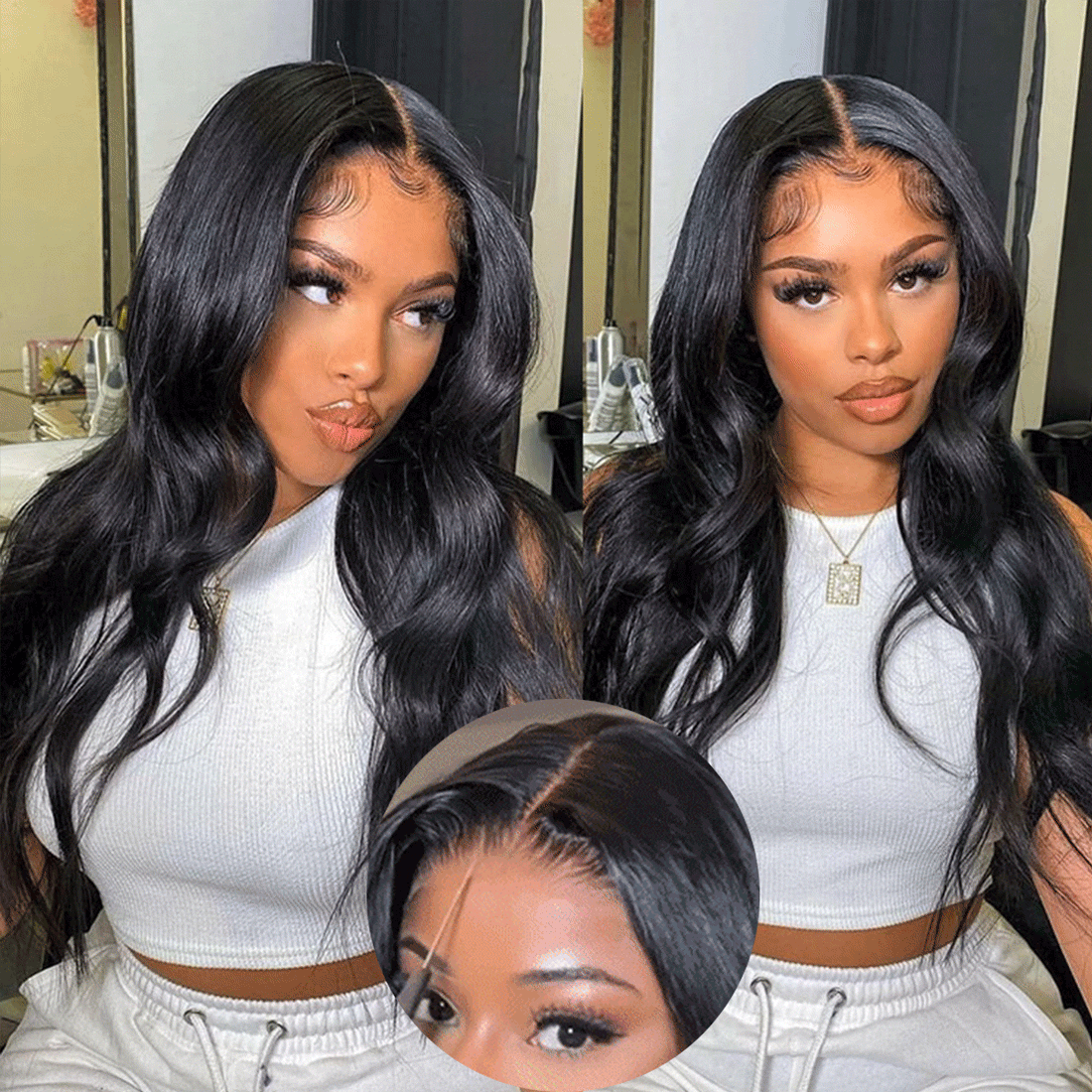 Minice Pre-Cut Lace Body Wave 6x4.6 Glueless Lace Wigs Body Wave Human Hair