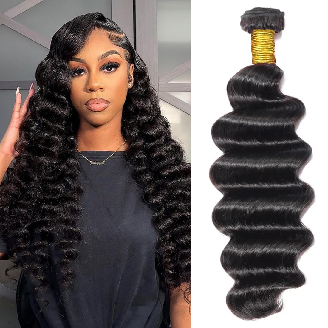 Loose Deep Wave Human Hair 3 Bundles Natural Black Color 100% Unprocessed Brazilian Virgin Hair