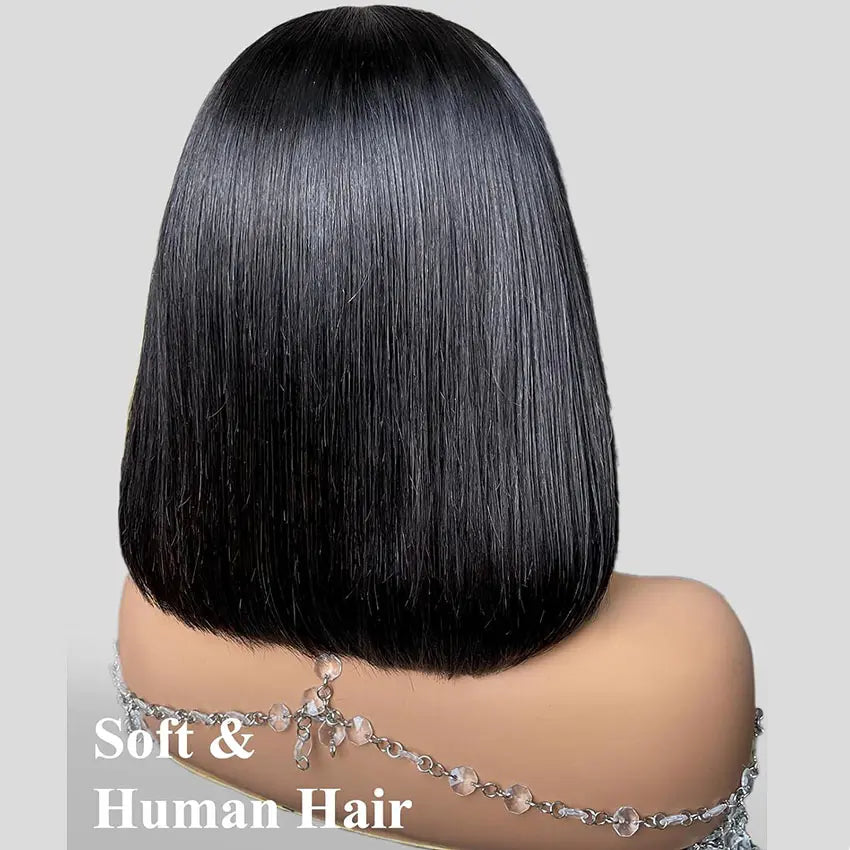 300% Ultra Dense Ready To Go Straight Bob 6X6 Invisible Knot Pre-Cut Lace Glueless Thick Wig