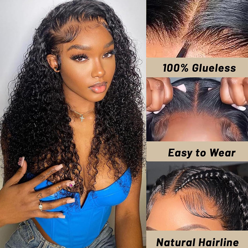 Ready To Go Pre-Cut Lace 6x6 Invisible Knot Glueless Deep Wave Wig