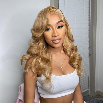 Honey Blonde Body Wave 13x4 Lace Front Wigs Human Hair