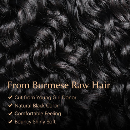 3 Pc/Pack Burmese Curly Human Hair 3 Bundles With Twist Out Ends Human Hair