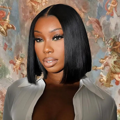 Short Bob Straight Wig 13x4 Transparent Lace Front 100% Human Hair Bob Wigs With Baby Hair Super Sale