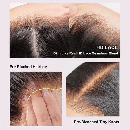 MINICE 13x4 HD Lace Pre-Bleached Invisible Knot Water Wave Human Hair Wigs