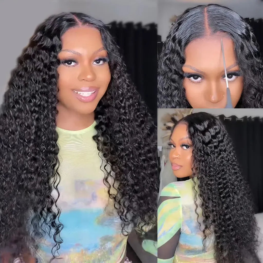 Deep Wave 9x6 Max Part HD Lace Glueless Wigs Human Hair Pre Plucked Wigs Super Sale