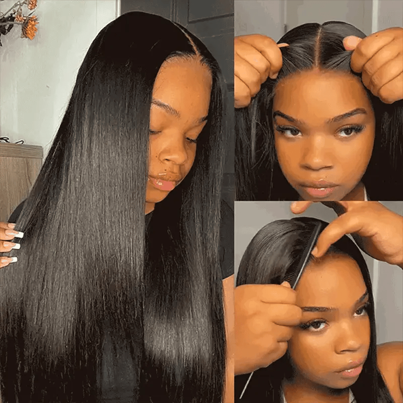 Ready Go Glueless Silky Straight 4X6 HD Lace Closure Human Hair Wigs Beginner Friendly Super Sale