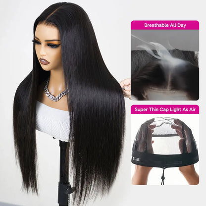 Ready Go Glueless Silky Straight 4X6 HD Lace Closure Human Hair Wigs Beginner Friendly Super Sale