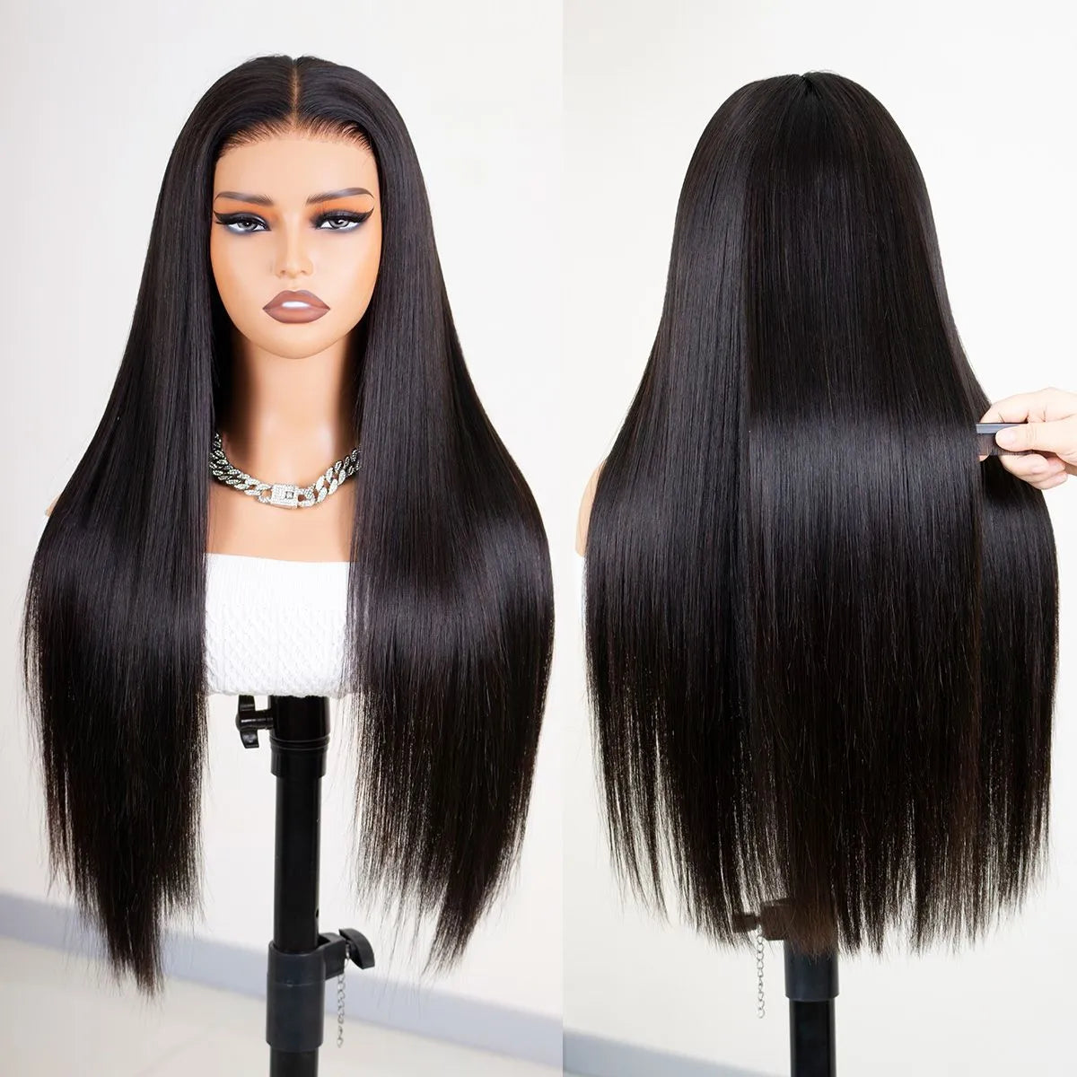 Ready Go Glueless Silky Straight 4X6 HD Lace Closure Human Hair Wigs Beginner Friendly Super Sale