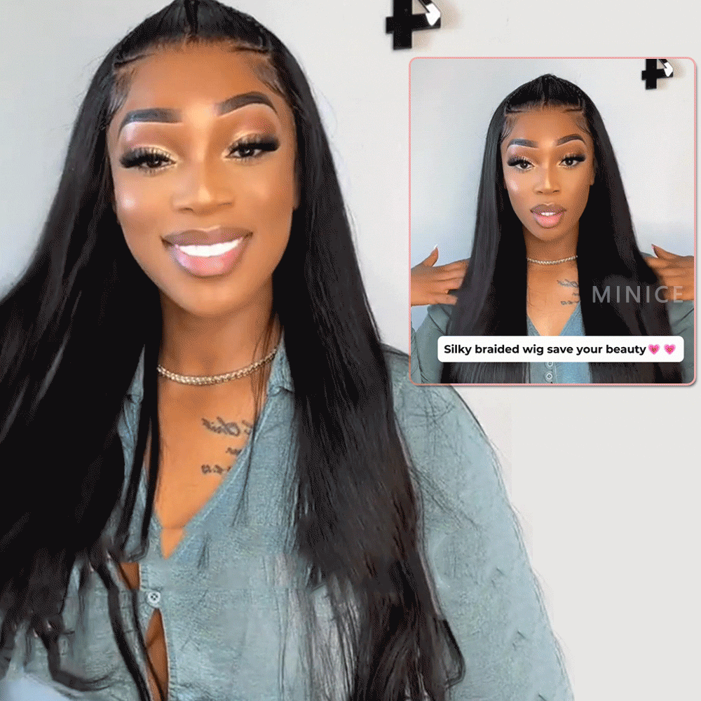 Glueless Pre Braided Wigs Hair Stylist Series 13x4 Straight Hair invisible knot