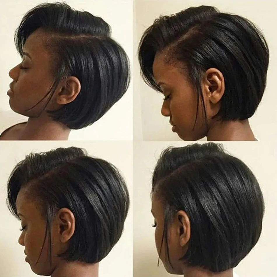 Pixie Cut 13x4 Transparent Lace Front Wigs Human Hair Wig For Women Short Straight Wig Super Sale