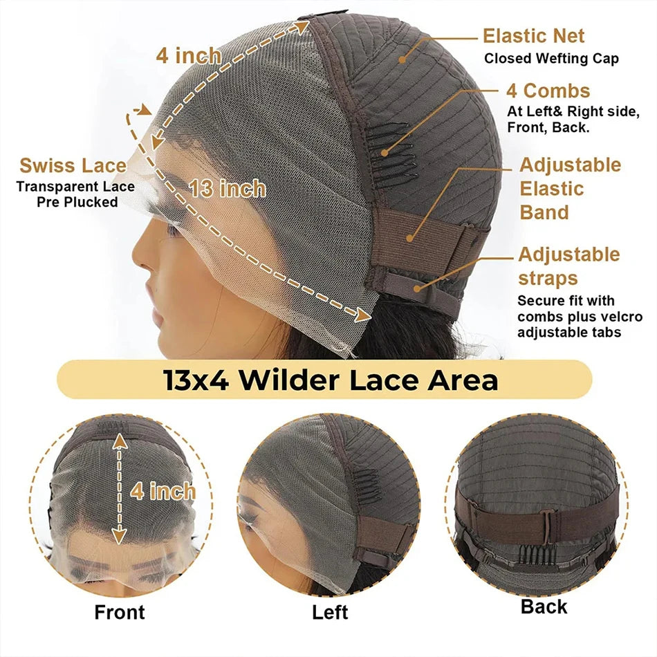 Pixie Cut 13x4 Transparent Lace Front Wigs Human Hair Wig For Women Short Straight Wig Super Sale