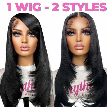 Minice Layered Cut 6x6 Glueless Lace Wig Butterfly Haircut Pre-plucked 100% Human Hair 50% OFF