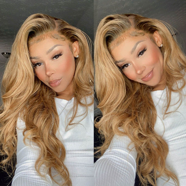 Honey Blonde Body Wave 13x4 Lace Front Wigs Human Hair