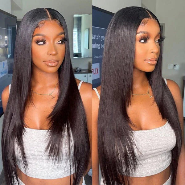 Minice Layered Cut 6x6 Glueless Lace Wig Butterfly Haircut Pre-plucked 100% Human Hair 50% OFF