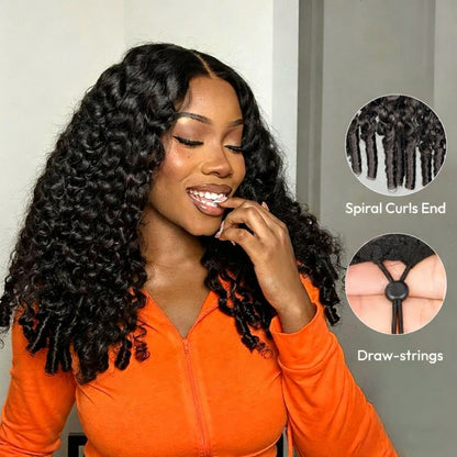 Minice Burmese Curly Glueless Wig Pre-cut 6X6 9x6 HD Lace Wear Go Wigs Bleached Knots With Drawstring