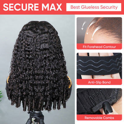 Minice Burmese Curly Glueless Wig Pre-cut 6X6 9x6 HD Lace Wear Go Wigs Bleached Knots With Drawstring