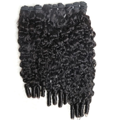3 Pc/Pack Burmese Curly Human Hair 3 Bundles With Twist Out Ends Human Hair
