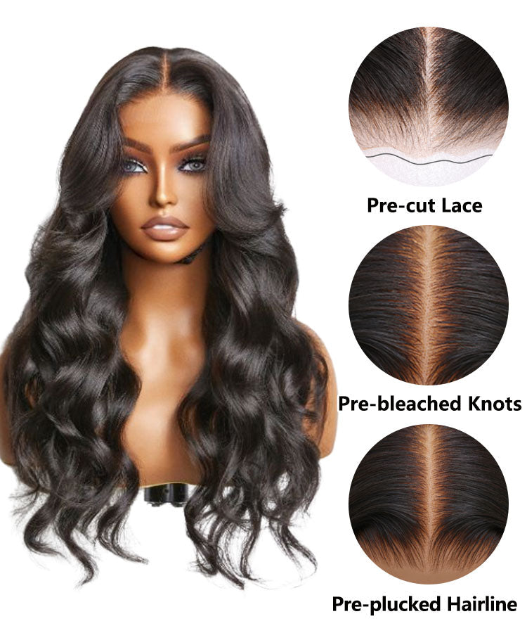 Minice  Ready To Go Glueless Body Wave Pre-cut Pre-pulled Pre-bleached Wig