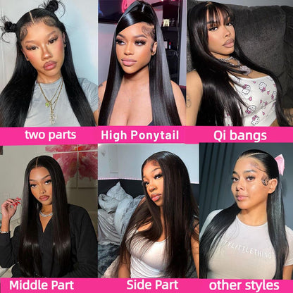 BOGO Pre Plucked Wear &amp; Go Glueless 4x6 HD Lace Straight Hair Wig