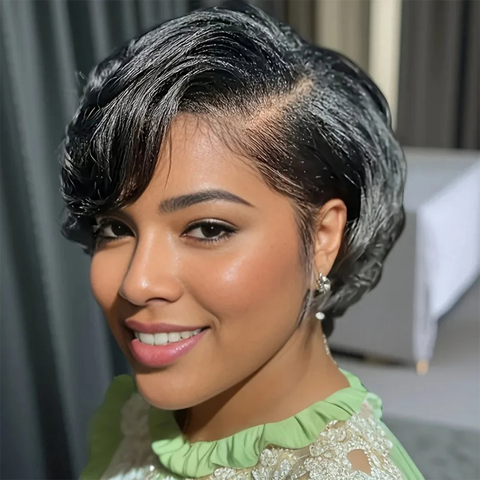 Pixie Cut 13x4 Transparent Lace Front Wigs Human Hair Wig For Women Short Straight Wig Super Sale