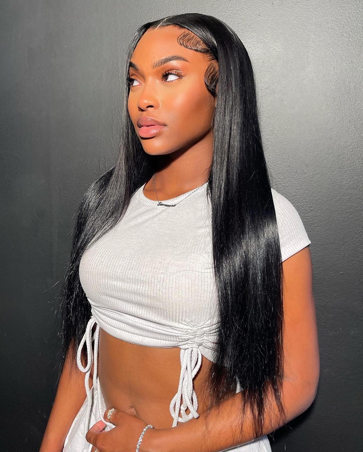 MINICE Pre-Cut Lace 6x4.6 Straight Closure Wigs Human Hair