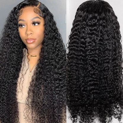 13X6 Deep Wave Lace Frontal Wigs Human Hair Natural Color Invisible HD Lace Wig Super Sale