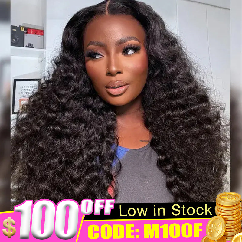 Code:M100F | Minice Loose Deep Wave Wig 300% Full Density 13X4 HD Lace Frontal Wig Pre Plucked Human Hair Wigs Super Sale