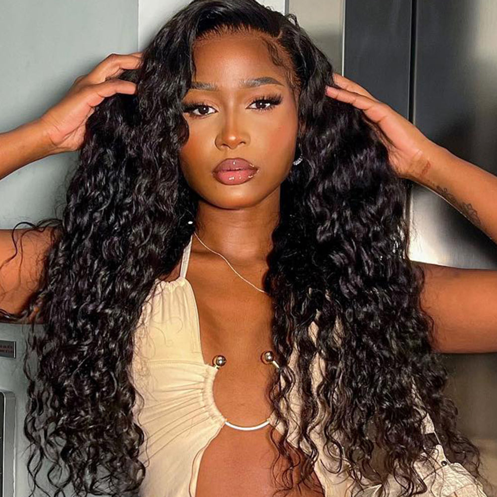 Ready To Go Pre-Cut Lace 6x6 Invisible Knot Glueless Deep Wave Wig