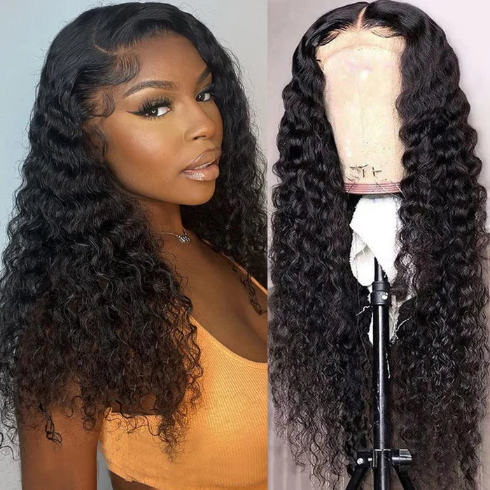 13X6 Deep Wave Lace Frontal Wigs Human Hair Natural Color Invisible HD Lace Wig Super Sale