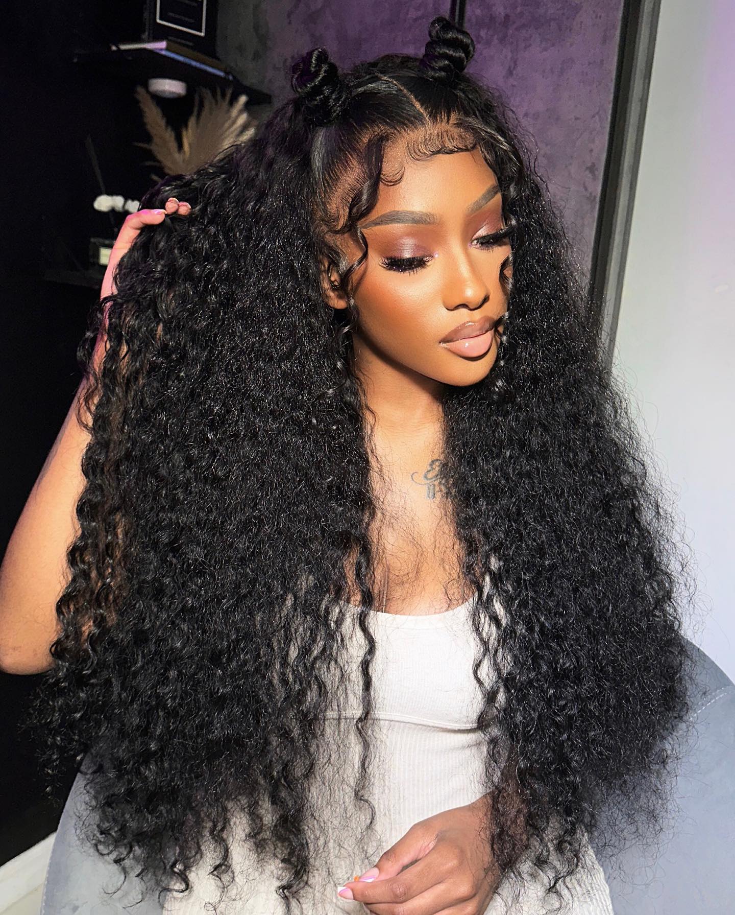 Minice 13x4 HD Lace Frontal Mini Knot Kinky Curly Wigs Human Hair