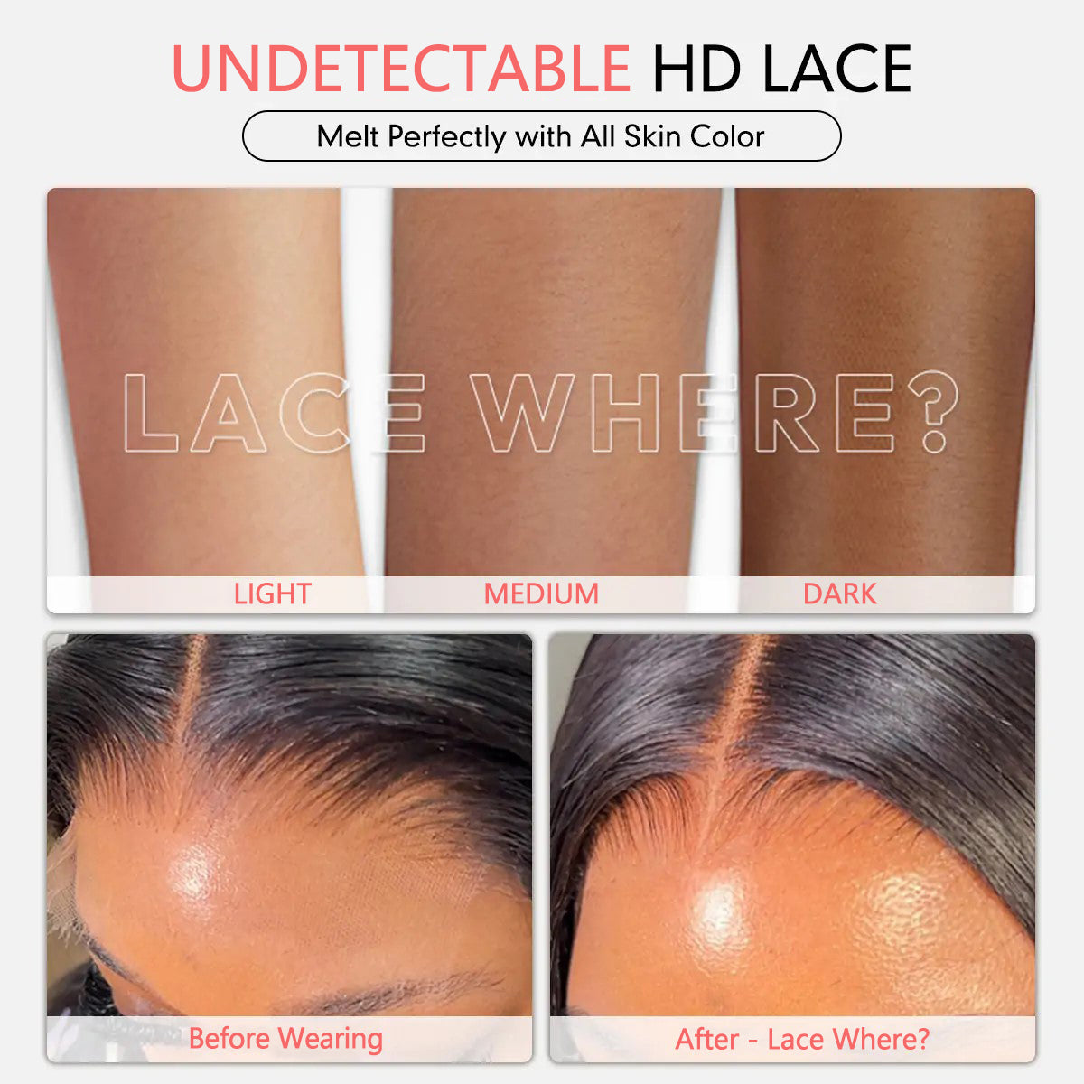 Invisible Strap 360 Lace Bleached Knot Pre-Cut Lace Optional