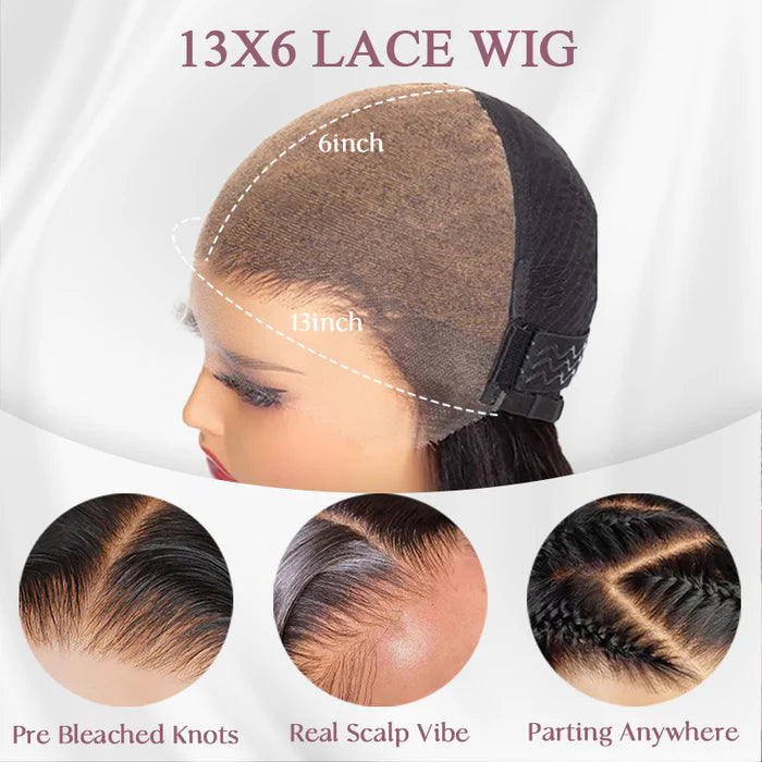 13X6 Deep Wave Lace Frontal Wigs Human Hair Natural Color Invisible HD Lace Wig Super Sale