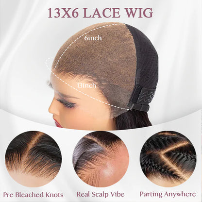 13X6 Deep Wave Lace Frontal Wigs Human Hair Natural Color Invisible HD Lace Wig Super Sale