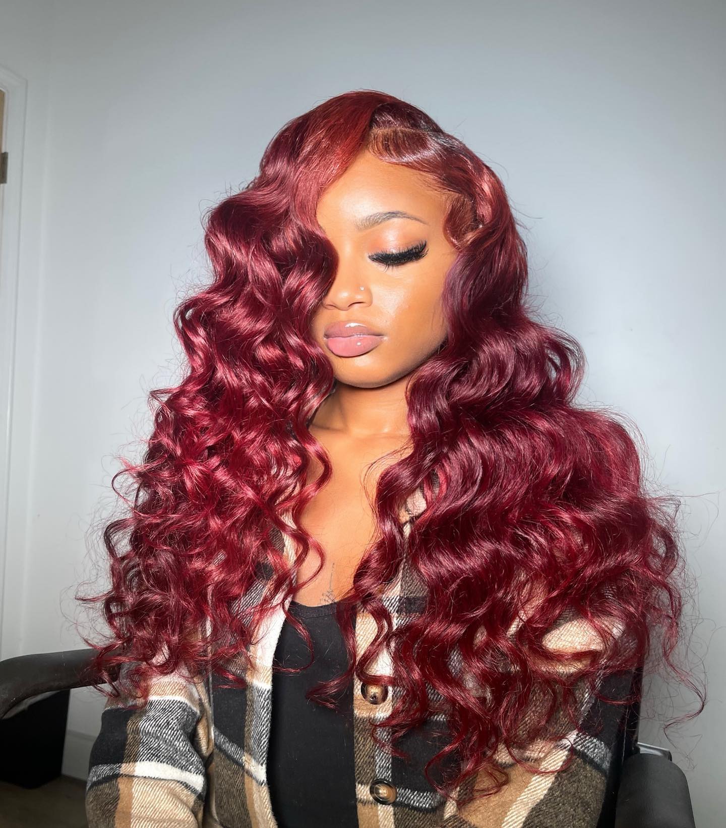 Burgundy 99J Loose Wave Wigs 13x4 Lace Front