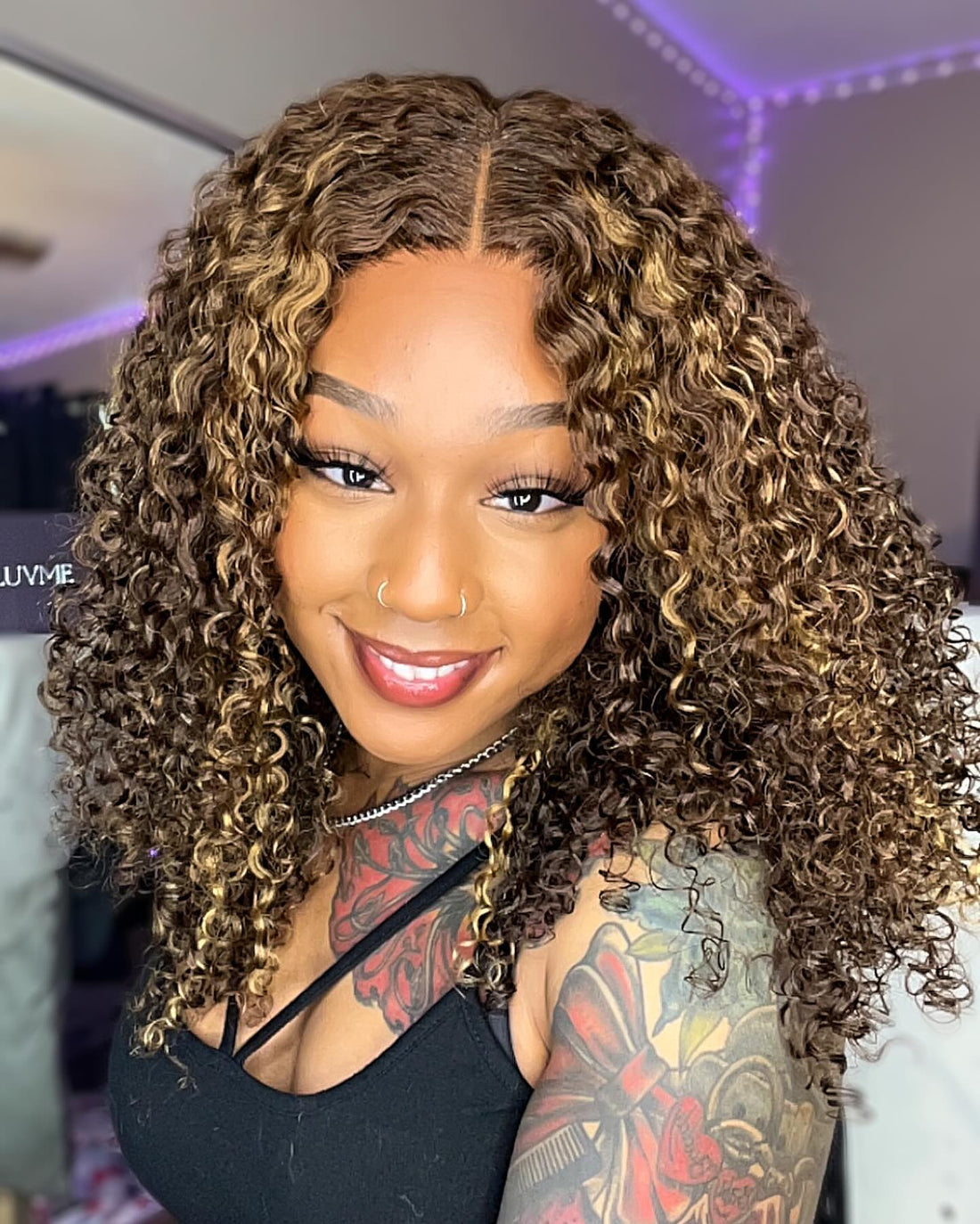 Minice Highlight Wig 6X6 Deep Wave Brown With Blonde Color Ready To Go Wig