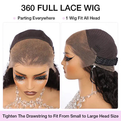 Invisible Strap 360 Lace Bleached Knot Pre-Cut Lace Optional