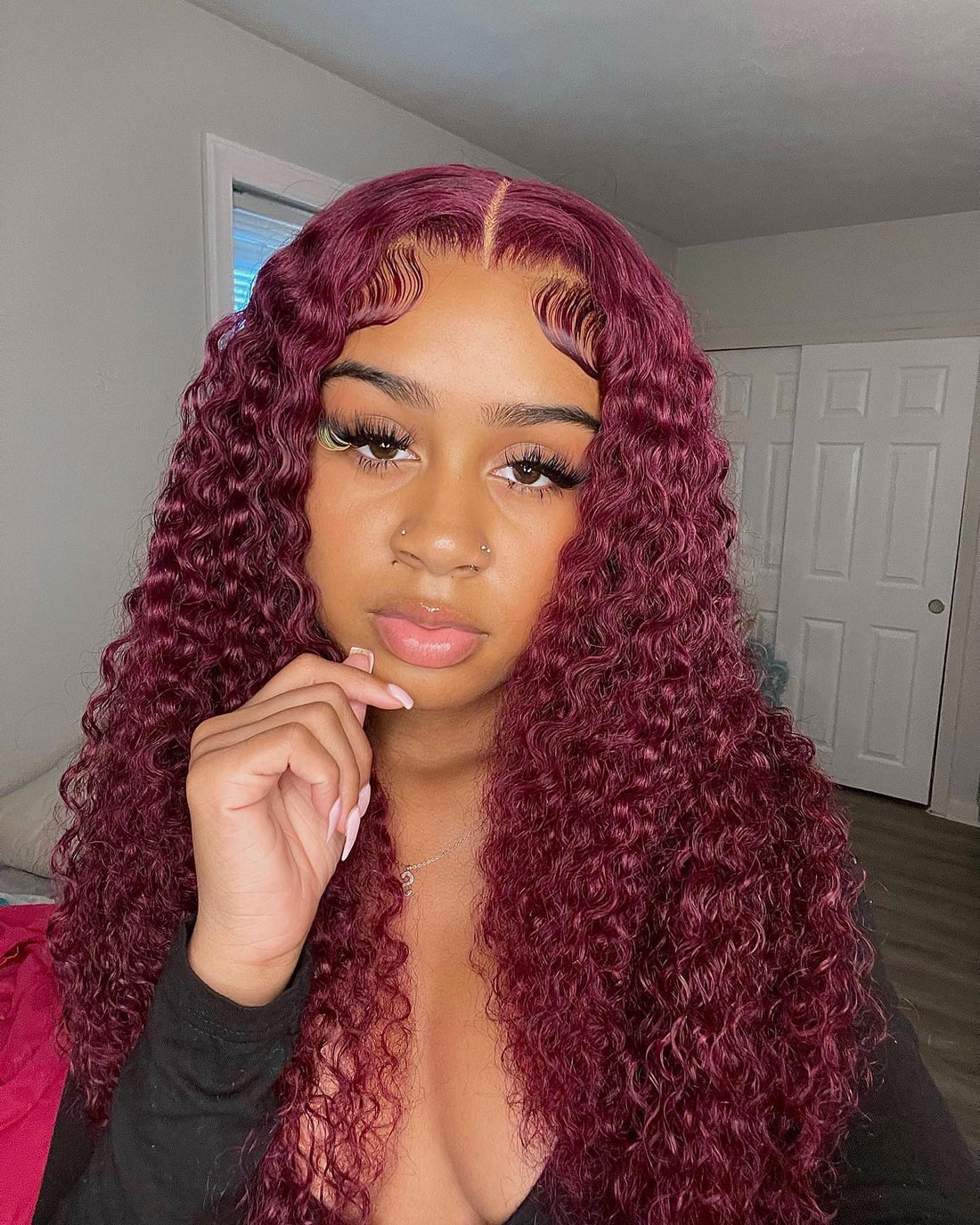 MINICE Burgundy 99J Deep Wave Wig 13x6 HD Lace Frontal