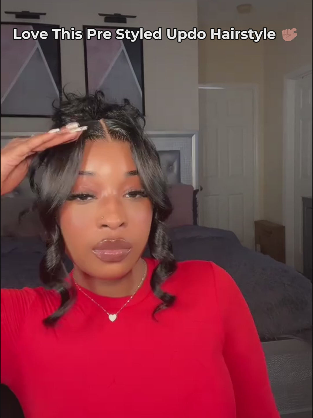 Glueless Invisi Drawing 360 Lace Wig Miss Buns With Side Part Bangs Pre-Styled Wig Human Hair
