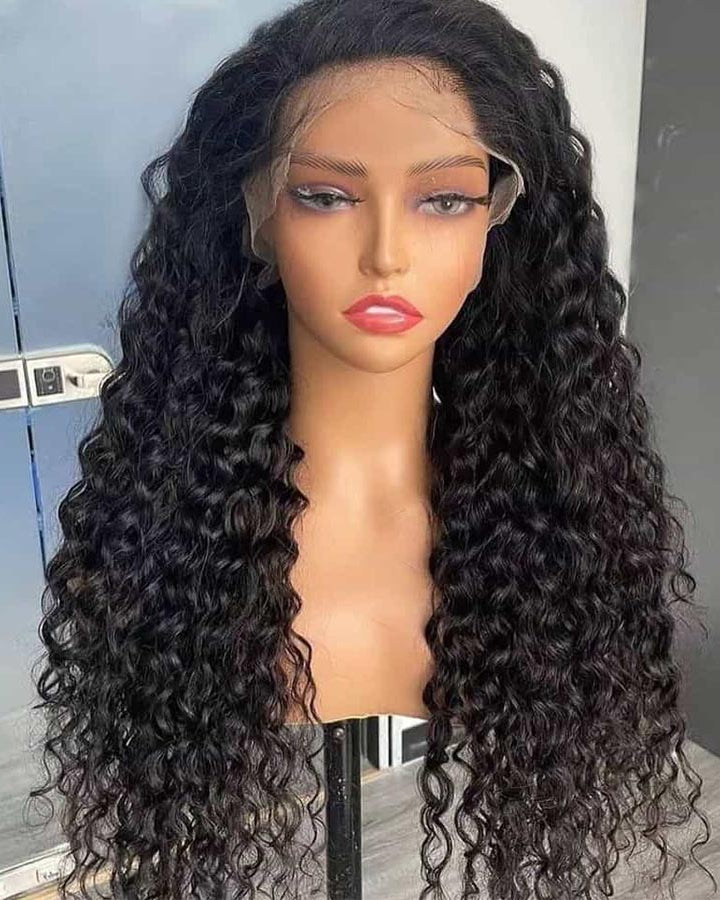 MINICE 13x4 HD Lace Pre-Bleached Invisible Knot Water Wave Human Hair Wigs