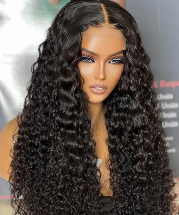 MINICE 13x4 HD Lace Pre-Bleached Invisible Knot Water Wave Human Hair Wigs